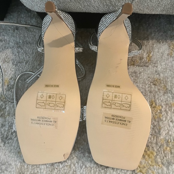 Never been worn heels. Comfy with rhinestone accent - Picture 2 of 4